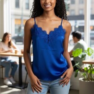 Abercrombie & Fitch Royal Blue Lace Trim Cami – Size XS
